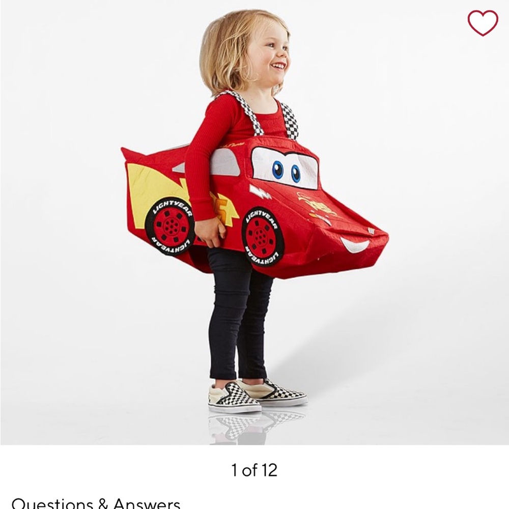 Disney and Pixar Cars Lightning McQueen Halloween Costume